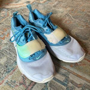 Giannis Nike Blue and White Athletic Shoes